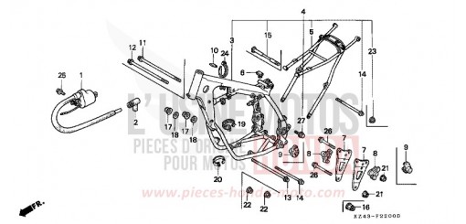 RAHMENKOERPER/ZUENDSPULE CR125RP de 1993