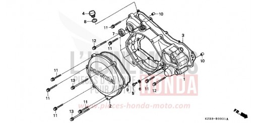 KURBELGEHAEUSEABDECKUNG CR250RT de 1996
