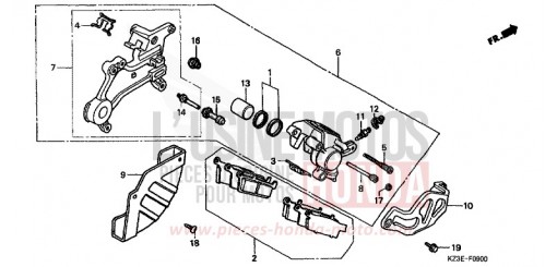 HINTERRAD-BREMSSATTEL CR250RY de 2000