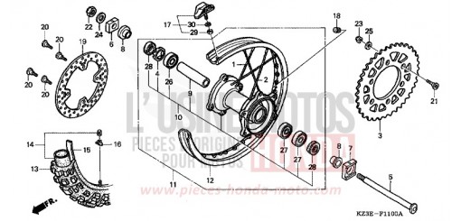 HINTERRAD CR250RY de 2000