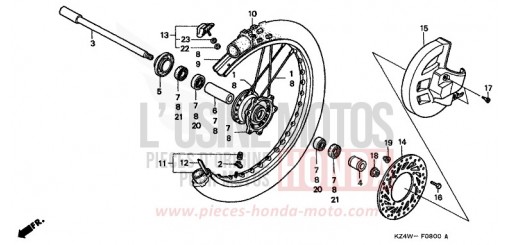 VORDERRAD CR125RW de 1998
