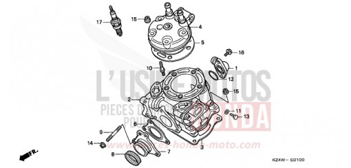 ZYLINDER/ZYLINDERKOPF CR125RX de 1999