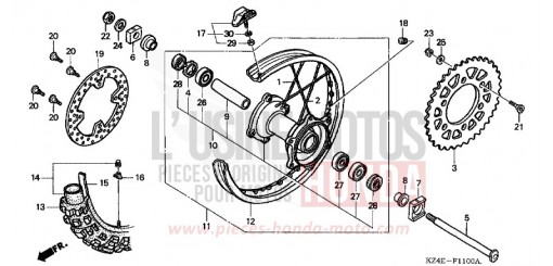 HINTERRAD CR125RY de 2000
