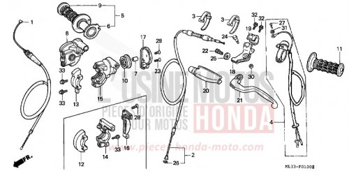HEBELGRIFF/SCHALTER/KABEL CR500RT de 1996
