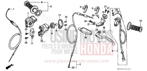 HEBELGRIFF/SCHALTER/KABEL CR500RY de 2000