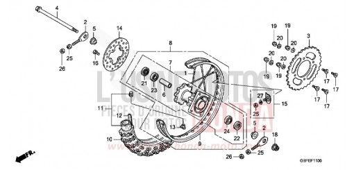 HINTERRAD CR85R7 de 2007