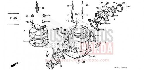 ZYLINDER/ZYLINDERKOPF CR80R2F de 1985