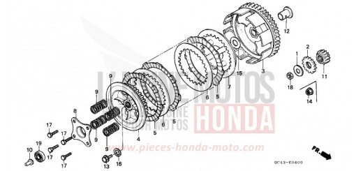 KUPPLUNG CR80R2G de 1986