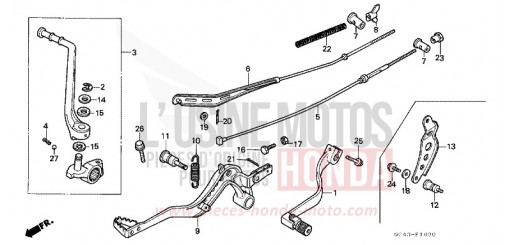 PEDAL CR80R2G de 1986