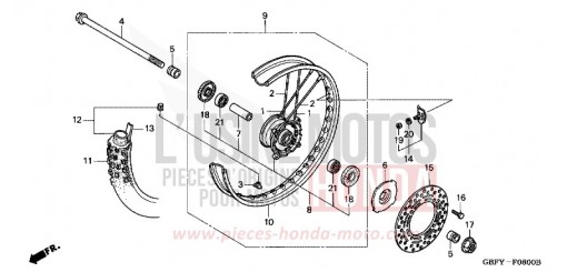 VORDERRAD CR80RB1 de 2001