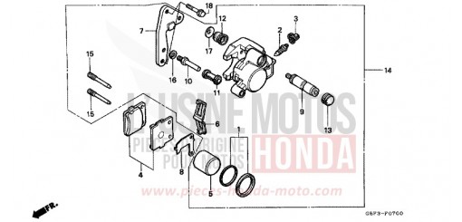 VORDERRAD-BREMSSATTEL CR80RBX de 1999