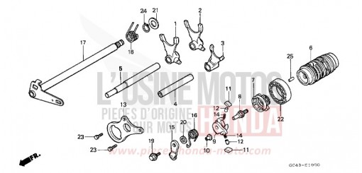 SCHALTTROMMEL/SCHALTGABEL CR80RK de 1989
