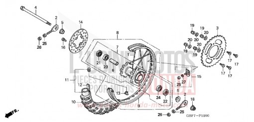 HINTERRAD CR85RB4 de 2004