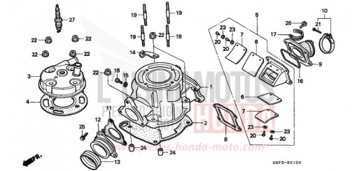 ZYLINDER/ZYLINDERKOPF CR80RX de 1999