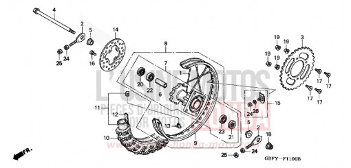 HINTERRAD CR80RY de 2000