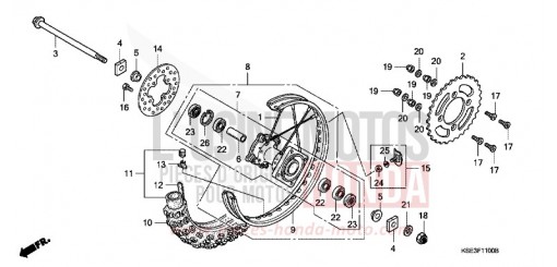 HINTERRAD CRF150R7 de 2007
