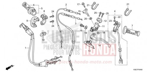 HEBELGRIFF/SCHALTER/KABEL CRF150RBN de 2022