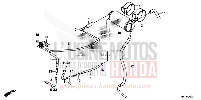 AKTIVKOHLEBEHAELTER von CB1000R GRAPHITE BLACK (NHB01) von 2018