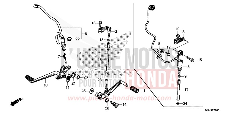 PEDAL von CB1000R MAT BULLET SILVER (NH389) von 2018