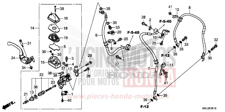 HAUPTBREMSZYLINDER, VORNE ZYLINDER von CB1000R CANDY CHROMOSPHERE RED (R381) von 2019
