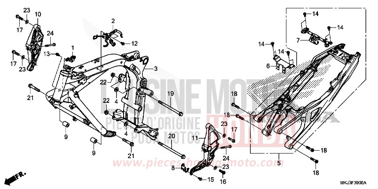 RAHMENKOERPER von CB1000R GRAPHITE BLACK (NHB01) von 2019