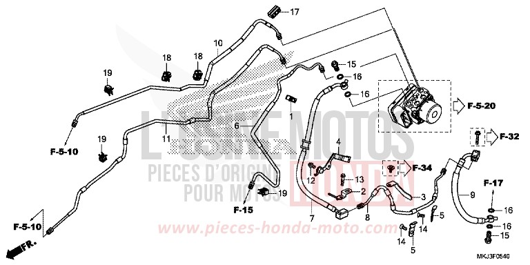 BREMSLEITUNG/BREMSSCHLAUCH von CB1000R SWORD SILVER METALLIC (NHA95) von 2019
