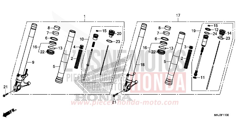 GABEL, VORNE von CB1000R SWORD SILVER METALLIC (NHA95) von 2019