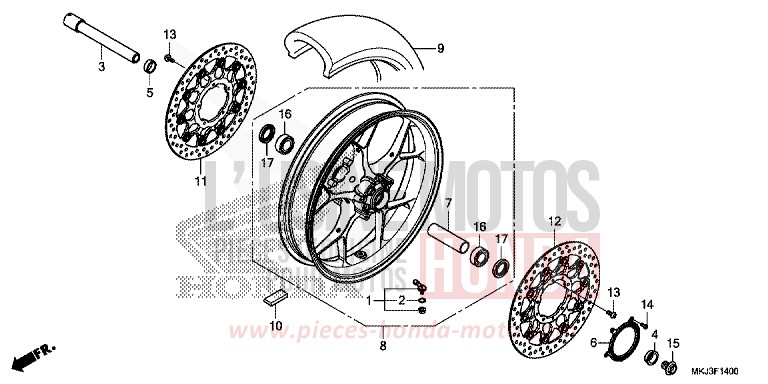 VORDERRAD von CB1000R SWORD SILVER METALLIC (NHA95) von 2019