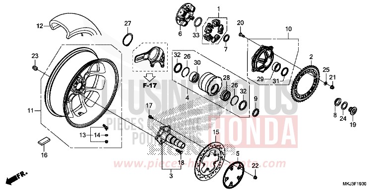 HINTERRAD von CB1000R SWORD SILVER METALLIC (NHA95) von 2019