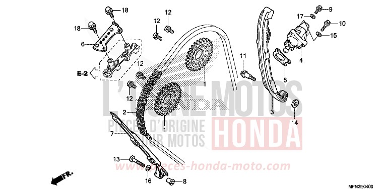 NOCKENWELLENKETTE/SPANNVORRICHTUNG von CB1000R HYPER RED (R348B) von 2015