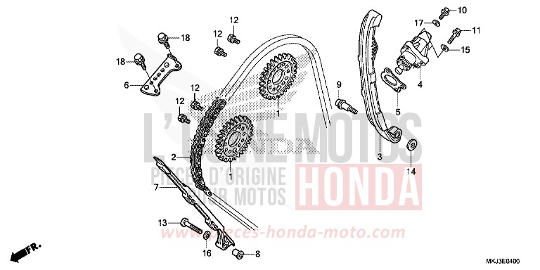 NOCKENWELLENKETTE/SPANNVORRICHTUNG von CB1000R CANDY CHROMOSPHERE RED (R381) von 2020
