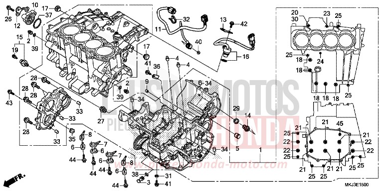 KURBELGEHAEUSE von CB1000R GRAPHITE BLACK (NHB01) von 2020
