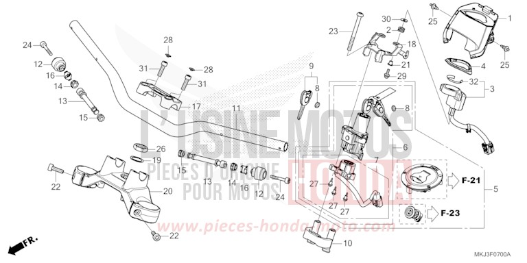 ROHRGRIFF/OBERE BRUECKE von CB1000R GRAPHITE BLACK (NHB01) von 2020