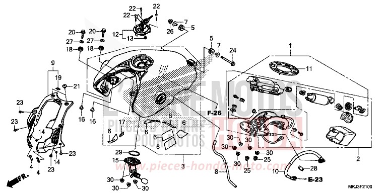 KRAFTSTOFFTANK/KRAFTSTOFFPUMPE von CB1000R MAT PEARL GLARE WHITE (NHB54) von 2020