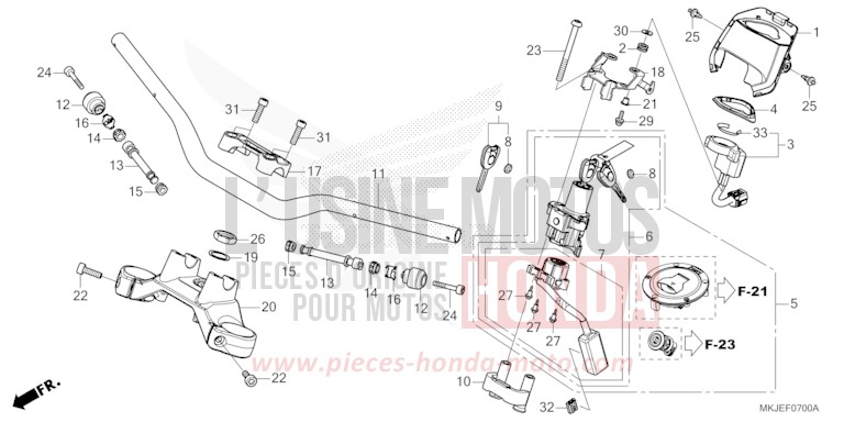 ROHRGRIFF/OBERE BRUECKE von CB1000R GRAPHITE BLACK (NHB01) von 2021