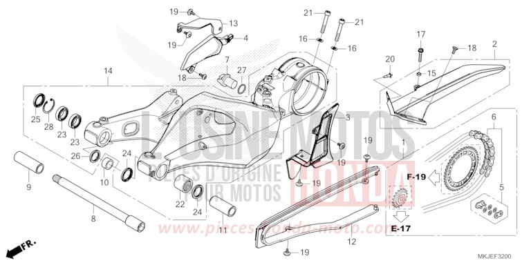 SCHWINGE von CB1000R GRAPHITE BLACK (NHB01) von 2021