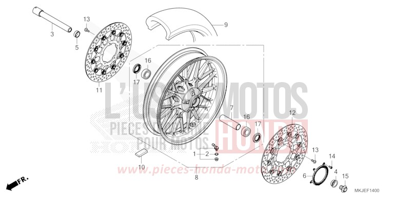 VORDERRAD von CB1000R CANDY CHROMOSPHERE RED (R381) von 2021