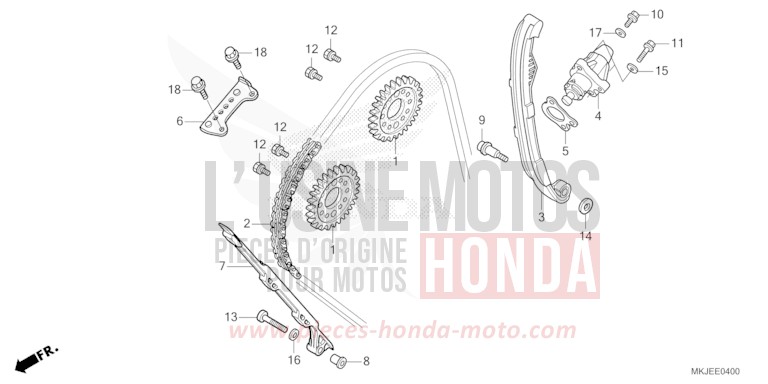 NOCKENWELLENKETTE/SPANNVORRICHTUNG von CB1000R MAT BALLISTIC BLACK METALLIC (NHA86) von 2021