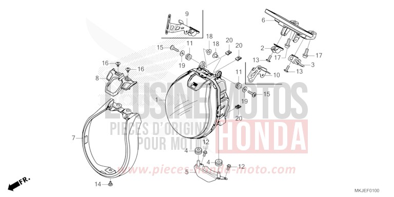 SCHEINWERFER von CB1000R MAT BALLISTIC BLACK METALLIC (NHA86) von 2021