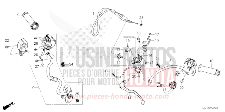 HEBELGRIFF/SCHALTER/KABEL von CB1000R MAT BALLISTIC BLACK METALLIC (NHA86) von 2021