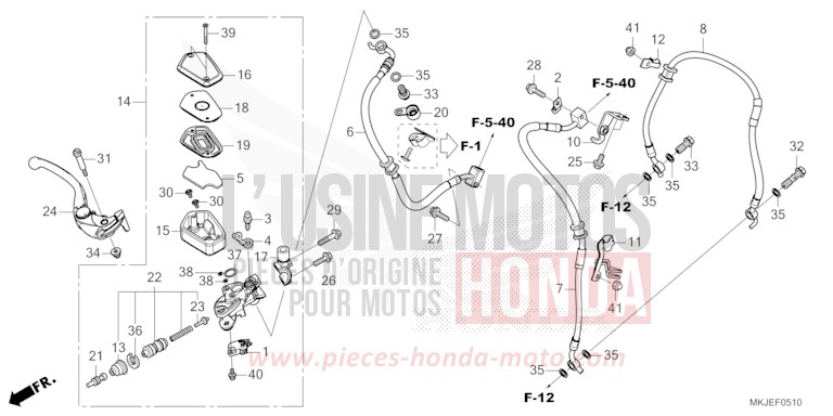 HAUPTBREMSZYLINDER, VORNE ZYLINDER von CB1000R MAT BALLISTIC BLACK METALLIC (NHA86) von 2021