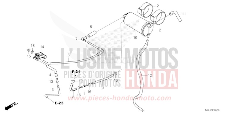 AKTIVKOHLEBEHAELTER von CB1000R MAT BALLISTIC BLACK METALLIC (NHA86) von 2021