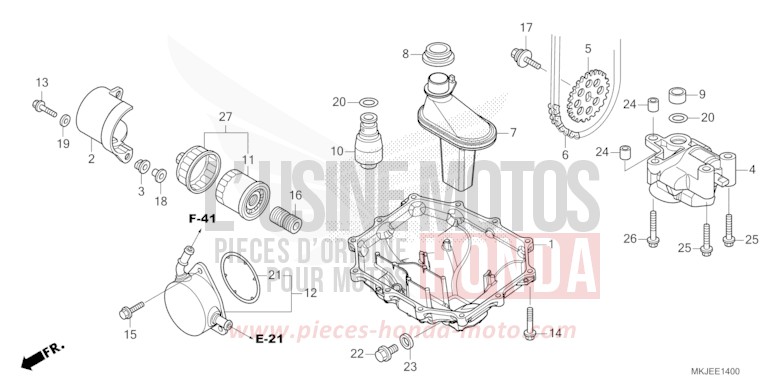 OELWANNE/OELPUMPE von CB1000R MAT BETA SILVER METALLIC (NHC08) von 2021