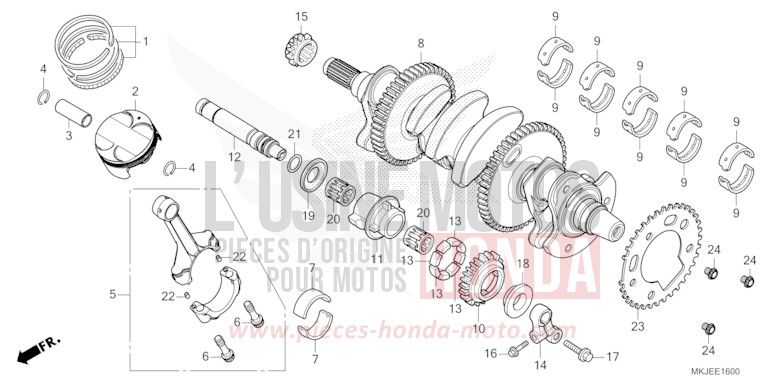 KURBELWELLE/KOLBEN von CB1000R MAT BETA SILVER METALLIC (NHC08) von 2021
