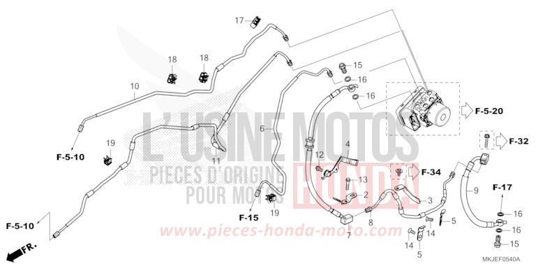 BREMSLEITUNG/BREMSSCHLAUCH von CB1000R MAT BETA SILVER METALLIC (NHC08) von 2021