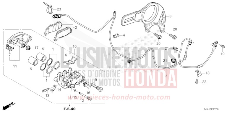 HINTERRAD-BREMSSATTEL von CB1000R MAT BETA SILVER METALLIC (NHC08) von 2021
