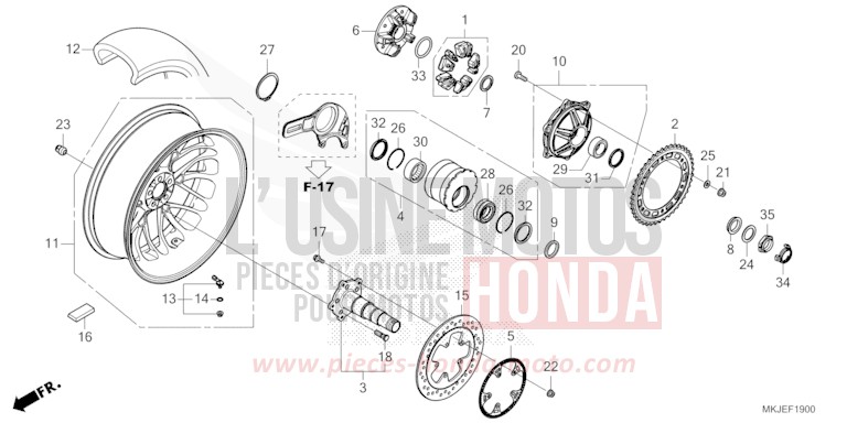 HINTERRAD von CB1000R MAT BETA SILVER METALLIC (NHC08) von 2021