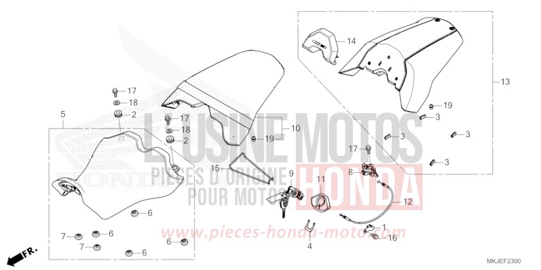 SITZ von CB1000R MAT BETA SILVER METALLIC (NHC08) von 2021