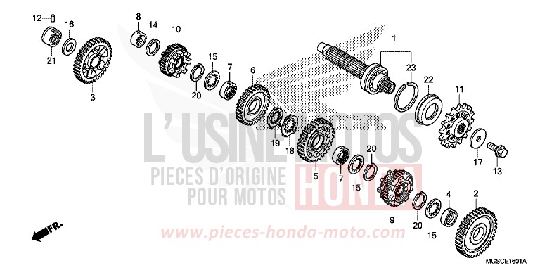 GETRIEBE (GEGENWELLE) von Integra MAT GUNPOWDER BLACK METALLIC (NH436) von 2013