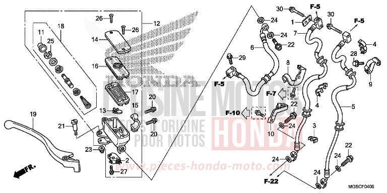 VORDERRADBREMSE von Integra MAT GUNPOWDER BLACK METALLIC (NH436) von 2013